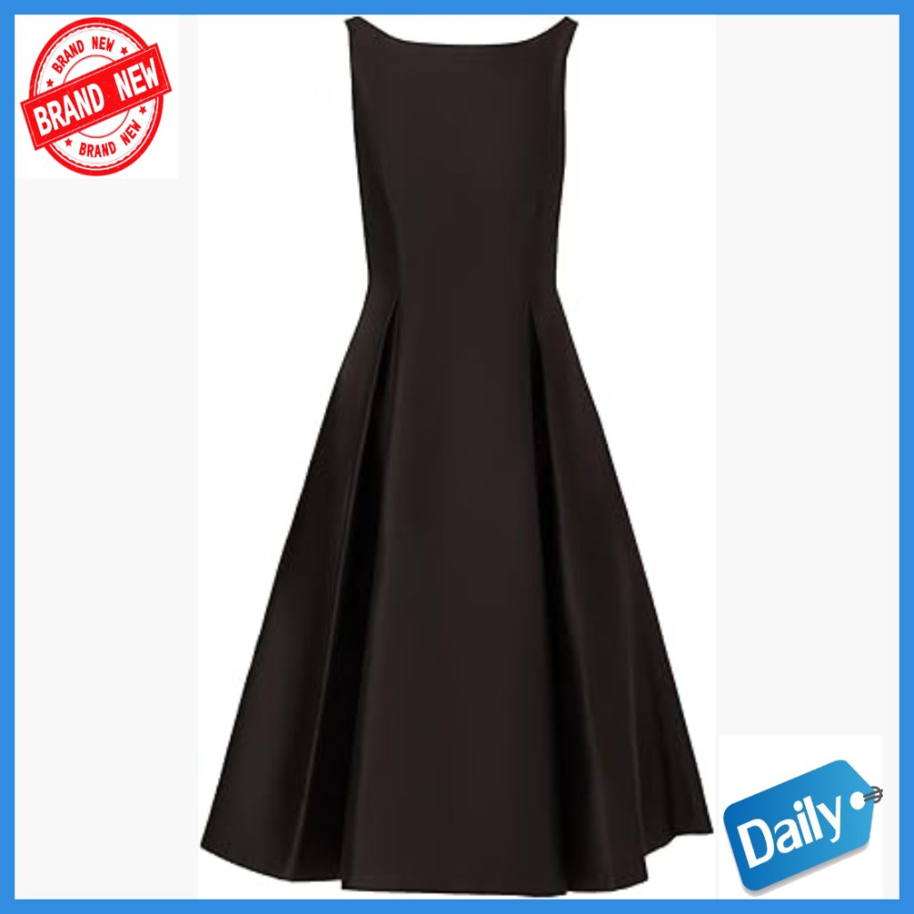 Sleeveless Tea-Length Fit & Flare Cocktail Dress With V-Back